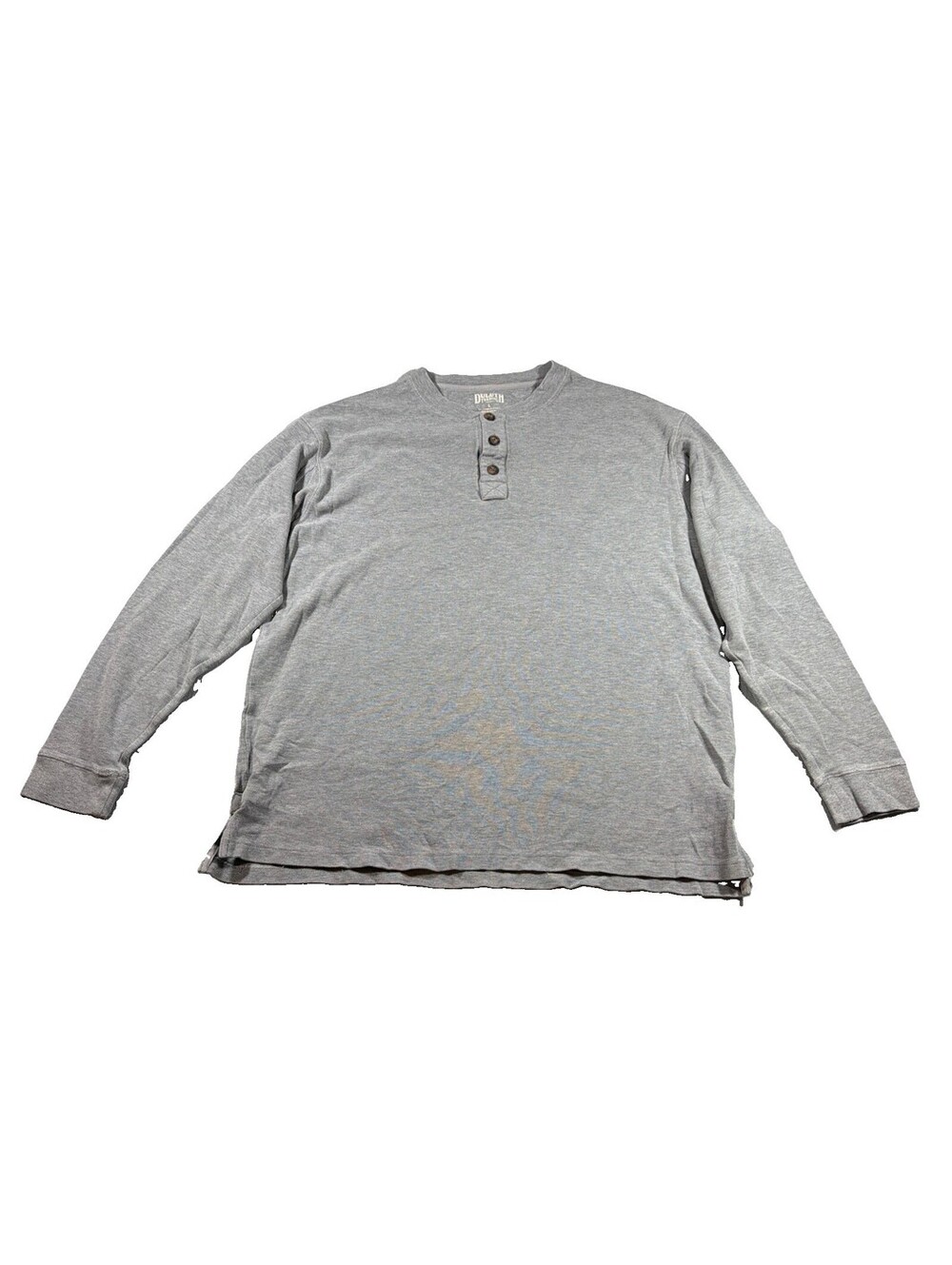 Duluth Trading Co. Men's Gray Waffle Knit Long Sleeve Henley Shirt - Size L 0180
